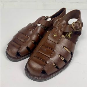 ROMANO Made in Brazil Leather Strap Gladiator Shoes Sandals SZ 7 1/2 Cottagecore